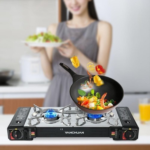 Portable double burner gas - double,
